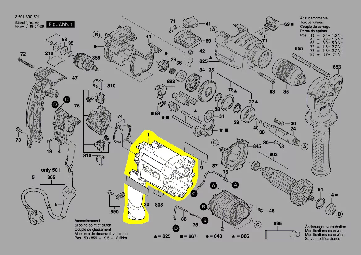 Boitier moteur réf. 2 605 105 141 Bosch